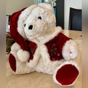 Animated Festive Plush Christmas Polar Bear